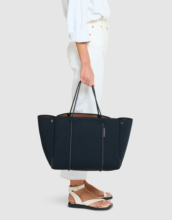 Escape tote in black saddle dual tone State of Escape