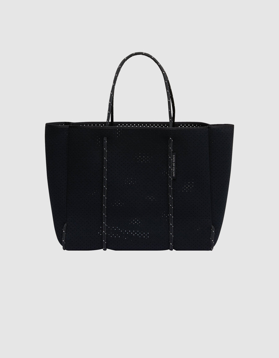 Flying Solo tote in highlight fleck black – State of Escape