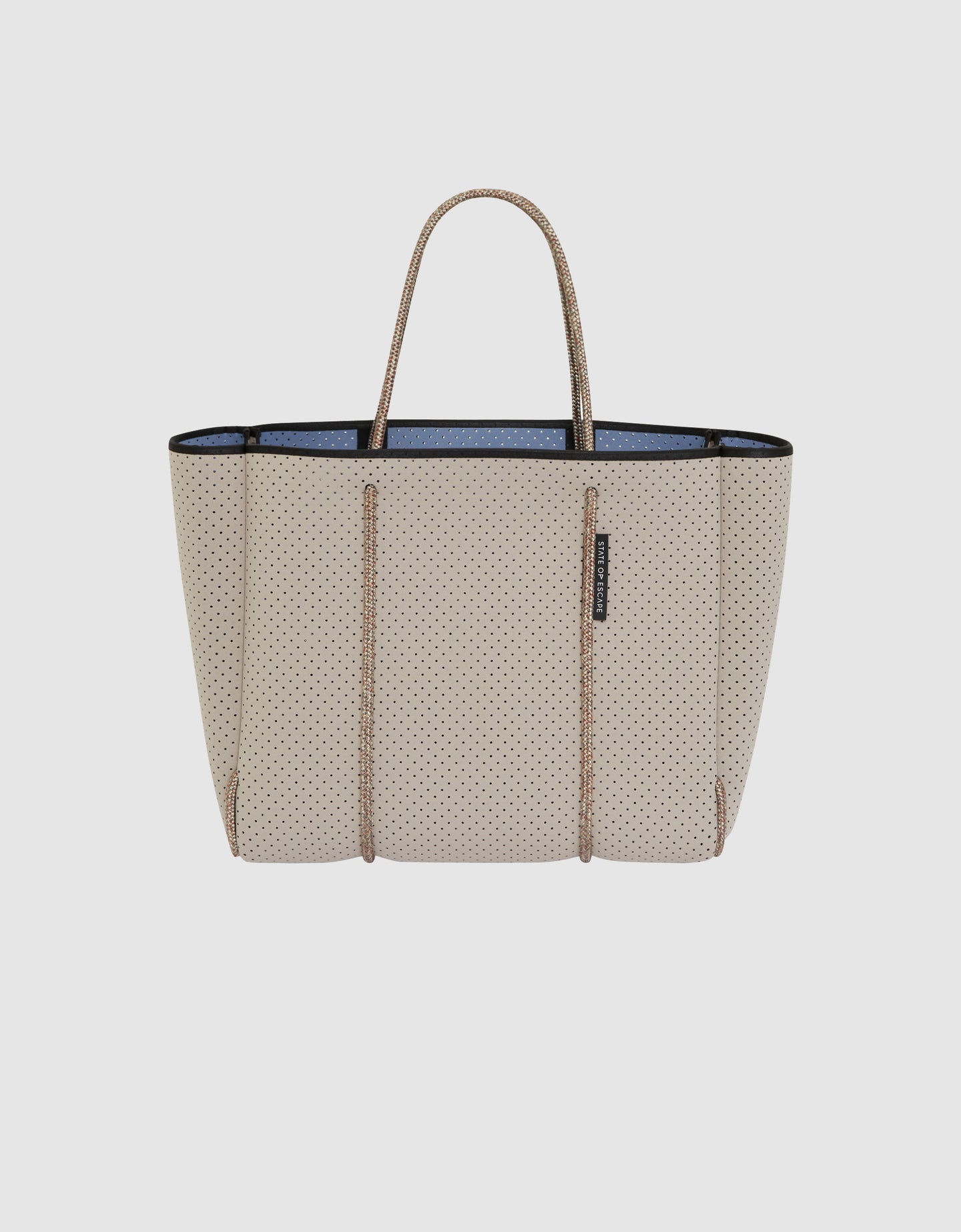 Flying Solo tote in stone / washed lapis (dual tone) – State of Escape